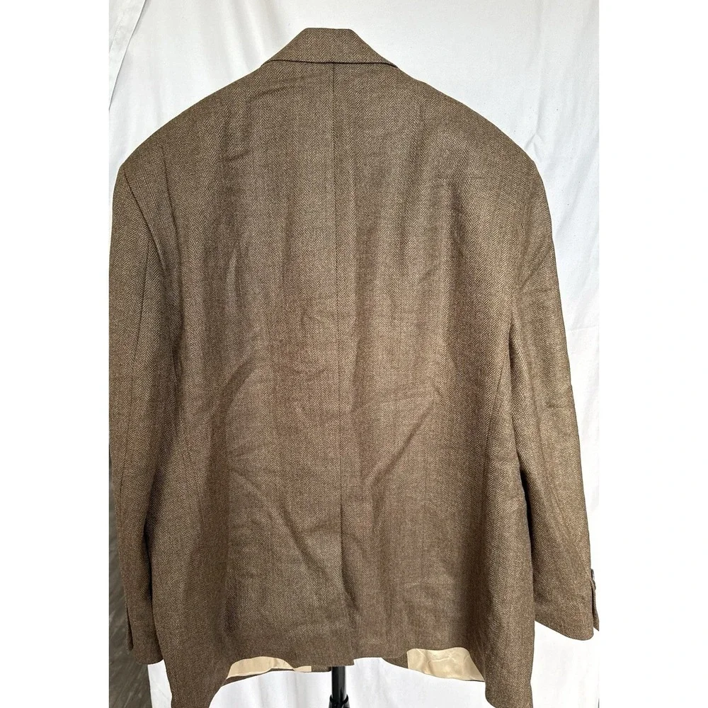 Lauren Ralph Lauren Men's Brown Herringbone Tweed Wool Sport Coat Blazer 44S